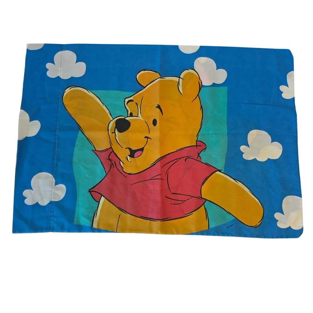 Vintage 90s Disney Winnie The Pooh Piglet Sky Clouds Standard Pillowcase